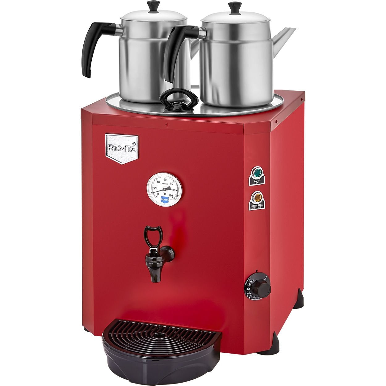 2 Demlikli Jumbo Çay Makinesi 23 lt Şamandıralı (Şebekeden Su Alma)